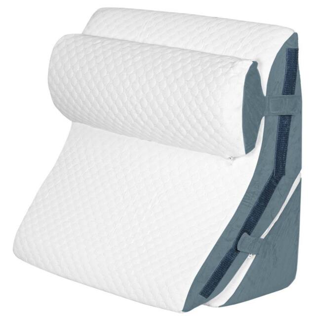 Lavio Wedge Pillow Cooling Memory Foam Orthopaedic Bed Cushion Acid Reflux in White - image 1