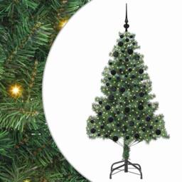 Berkfield Home Lush Christmas Tree with 300 LEDs with Stand Green 180 cm PVC - thumbnail 3