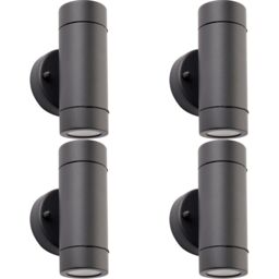 Loops 4 PACK Up & Down Twin Outdoor IP44 Wall Light - 2 x 7W GU10 LED - Anthracite