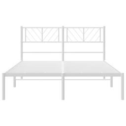 Berkfield Home Metal Bed Frame with Headboard White 120x200 cm - Size: Small Double - thumbnail 5