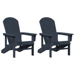 Berkfield Home Adirondack Chairs 2 pcs Navy Blue 74x82x90 cm HDPE - Size: 74 x 82 x 90 cm - thumbnail 2