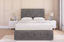 "Sloomy Cambridge Naples Divan Set No Drawers - 26"" Headboard-12"" Footboard in Grey - Size: Small Single" - thumbnail 1