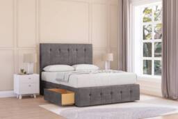"Sloomy Cambridge Naples Divan Set No Drawers - 26"" Headboard-12"" Footboard in Grey - Size: Small Single" - thumbnail 2