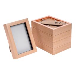 "Nicola Spring 3D Box Photo Frames - 4 x 6"" - Pack of 5 in Light Brown" - thumbnail 1