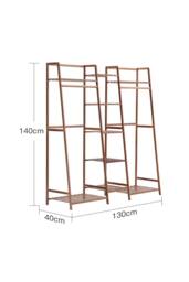 Living and Home Multi-Functional Clothes Hanging Rack Coat Garment Rack 7 Tier Storage Shelf in Brown - thumbnail 3