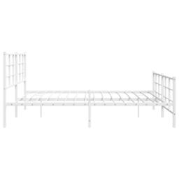 Berkfield Home Metal Bed Frame without Mattress with Footboard White 193x203cm - Size: 193x203 cm - thumbnail 6
