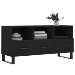 Berkfield Home TV Cabinet Black 102x36x50 cm Engineered Wood - Size: 102 x 36 x 50 cm - thumbnail 3