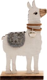 Netagon Wooden Alpaca Ornament in White - thumbnail 8
