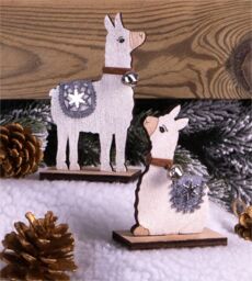 Netagon Wooden Alpaca Ornament in White - thumbnail 6