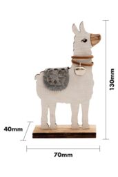 Netagon Wooden Alpaca Ornament in White - thumbnail 2