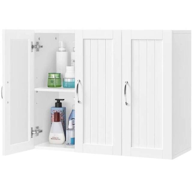 Kelvenix Bathroom Wall Cabinet 3 Doors in White - image 1