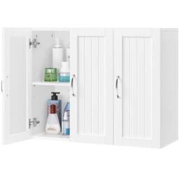 Kelvenix Bathroom Wall Cabinet 3 Doors in White