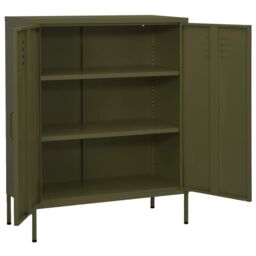 Berkfield Home Storage Cabinet Olive Green 80x35x101.5 cm Steel - thumbnail 2
