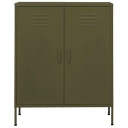 Berkfield Home Storage Cabinet Olive Green 80x35x101.5 cm Steel - thumbnail 3
