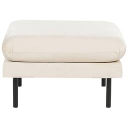 Wyld and Coco Pillow-Top Velvet Footstool Ottoman in Light Beige - Metal Legs - thumbnail 3