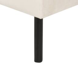 Wyld and Coco Pillow-Top Velvet Footstool Ottoman in Light Beige - Metal Legs - thumbnail 6