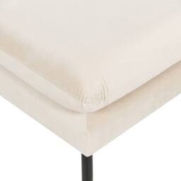Wyld and Coco Pillow-Top Velvet Footstool Ottoman in Light Beige - Metal Legs - thumbnail 5