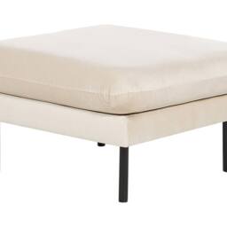 Wyld and Coco Pillow-Top Velvet Footstool Ottoman in Light Beige - Metal Legs - thumbnail 2