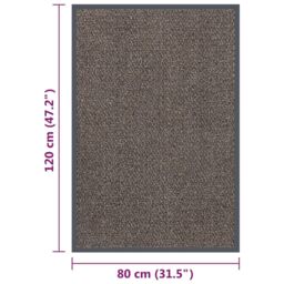 Berkfield Home Doormat Tufted 80x120 cm Dark Brown - thumbnail 5