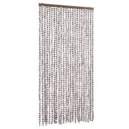 Berkfield Home Fly Curtain Taupe & White 100x230 cm Chenille
