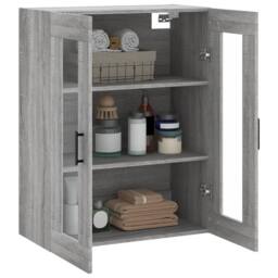 Berkfield Home Wall Mounted Cabinet Grey Sonoma 69.5x34x90 cm - thumbnail 5
