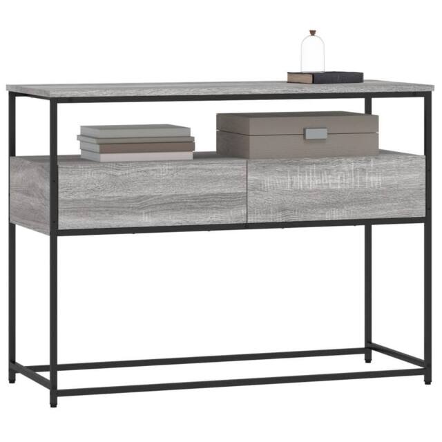 Berkfield Home Decorative Console Table Grey Sonoma 100x40x75 cm Engineered Wood - Size: 100 x 40 x 75 cm - image 1