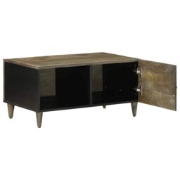 Berkfield Home Coffee Table Light Grey 80x50x40 cm Solid Wood Mango - Size: 80 x 50 x 40 cm - thumbnail 3