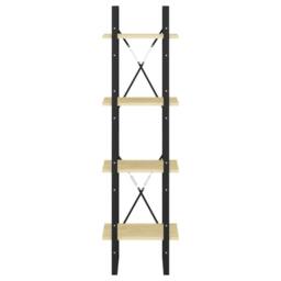 Berkfield Home Decorative 4-Tier Book Cabinet 40x30x140 cm Solid Pine Wood in Natural - Size: 40 x 30 x 140 cm - thumbnail 5