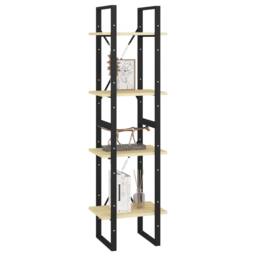 Berkfield Home Decorative 4-Tier Book Cabinet 40x30x140 cm Solid Pine Wood in Natural - Size: 40 x 30 x 140 cm - thumbnail 4
