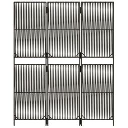 Berkfield Home Room Divider 3 Panels Grey Poly Rattan - thumbnail 5