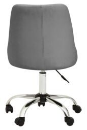 Orsina Ergonomic Off-White Leather Effect Home Office Chair, Comfortable Work From Home Chair, Movable Work Chair in Silver - thumbnail 4