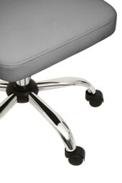 Orsina Ergonomic Off-White Leather Effect Home Office Chair, Comfortable Work From Home Chair, Movable Work Chair in Silver - thumbnail 6