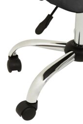 Orsina Ergonomic Off-White Leather Effect Home Office Chair, Comfortable Work From Home Chair, Movable Work Chair in Silver - thumbnail 5
