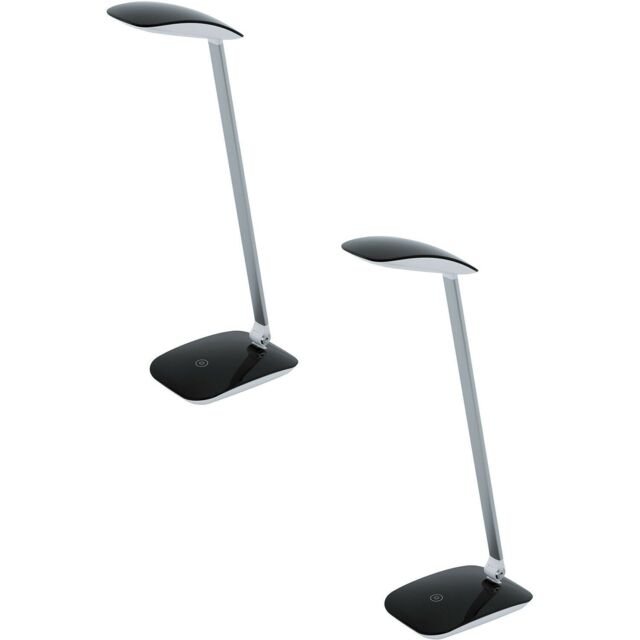 Loops 2 PACK Table Desk Lamp Colour Balck Touch On/Off Dimming Bulb LED 4.5W Included - image 1
