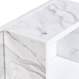 Wyld and Coco White Marble-Effect Wall Cabinet with Mirror W600 x D140 x H540 mm - thumbnail 6