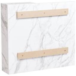 Wyld and Coco White Marble-Effect Wall Cabinet with Mirror W600 x D140 x H540 mm - thumbnail 5