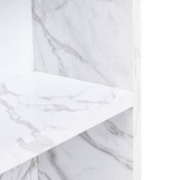 Wyld and Coco White Marble-Effect Wall Cabinet with Mirror W600 x D140 x H540 mm - thumbnail 7