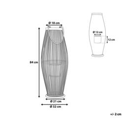 Wyld and Coco Willow Lantern Black 84 cm Boho Bamboo and Glass Cage Lantern - thumbnail 3