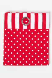 Homescapes Polka Dots Red Ready Made Eyelet Curtain Pair - Size: 140 cm width x 229 cm drop - thumbnail 3