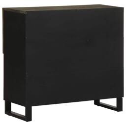 Berkfield Home Sideboard Black 80x33x75 cm Solid Wood Mango - Size: 80 x 33 x 75 cm - thumbnail 5
