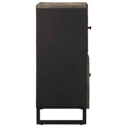 Berkfield Home Sideboard Black 80x33x75 cm Solid Wood Mango - Size: 80 x 33 x 75 cm - thumbnail 4
