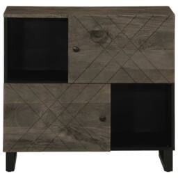 Berkfield Home Sideboard Black 80x33x75 cm Solid Wood Mango - Size: 80 x 33 x 75 cm - thumbnail 3