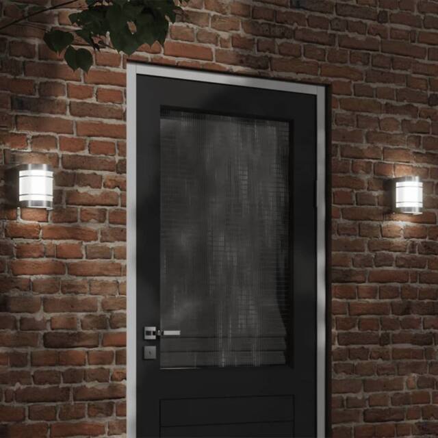 Berkfield Home Outdoor Wall Lights 2pcs Silver Stainless Steel - image 1