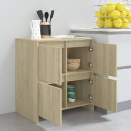 Berkfield Home Sideboard Sonoma Oak 70x41x75 cm Engineered Wood in Light Tan - Size: 70 x 41 x 75 cm - thumbnail 8