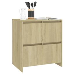 Berkfield Home Sideboard Sonoma Oak 70x41x75 cm Engineered Wood in Light Tan - Size: 70 x 41 x 75 cm - thumbnail 7
