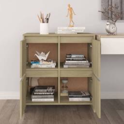 Berkfield Home Sideboard Sonoma Oak 70x41x75 cm Engineered Wood in Light Tan - Size: 70 x 41 x 75 cm - thumbnail 9