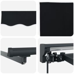 Berkfield Home Retractable Awning Manual Black 350x250 cm Polyester - thumbnail 8