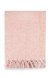 New Edge Blinds Camilla Collection Chenille Throw in Dusty Pink - Size: 150 cm x 200 cm - thumbnail 1