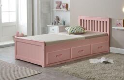 Rest Relax Maxine Wooden Storage Cabin Bed in Pink - Size: Single - thumbnail 2