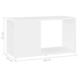 Berkfield Home TV Cabinet White 60x24x32cm Engineered Wood - Size: 60 x 24 x 32 cm - thumbnail 6